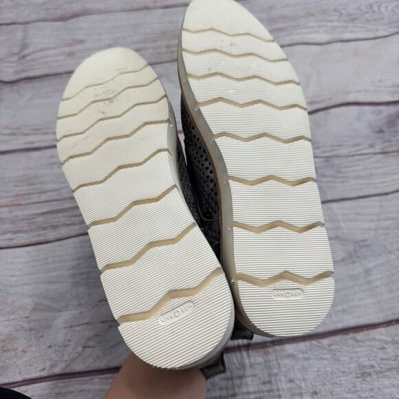 Trask Lena Perforated Camo Suede Sneakers Silver Metallic Mesh Size 10 nwot - Picture 4 of 6